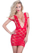 Sexy Red Twinkling Deep-V Mini Chemise Dress
